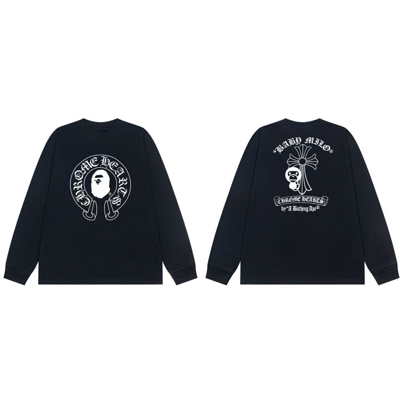 Bape Chrome Hearts Baby Milo Cross Horseshoe Oversized Tee Multi‑Style