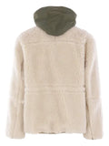 sacai fleece-paneled hooded jacket