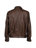 Taakk zip-up embroidered leather jacket