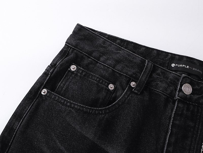 Purple Brand Black Faded Whiskered Jeans