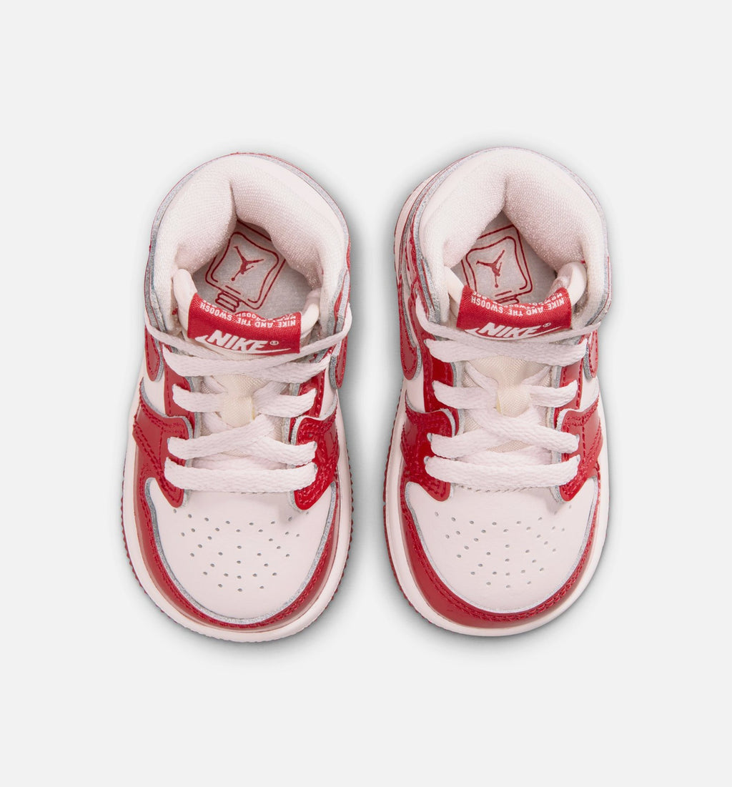 Air Jordan 1 Retro High OG Nails and Grails Infant/Toddler Sneakers - University Red/Metallic Silver